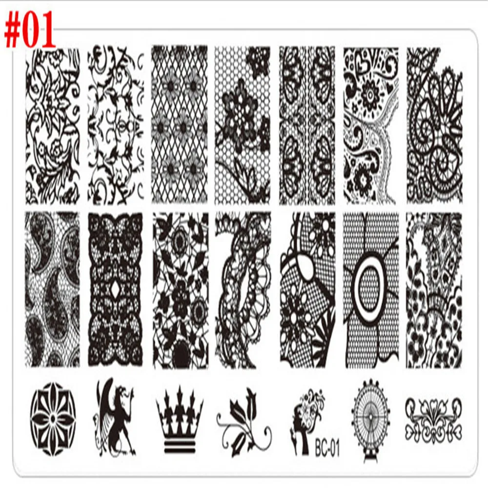 Lace Flower Animal Geometry Pattern Nail Stamping Plates Art Stamp Template Image Plate Stencil Manicure Tools 1PC | Красота и