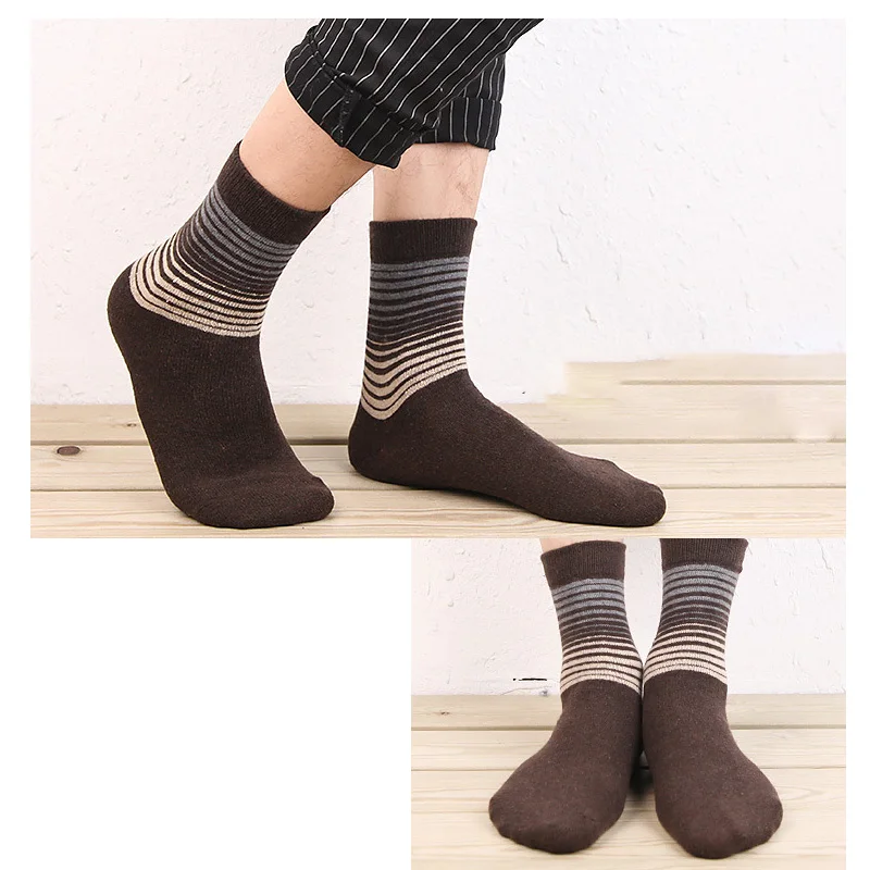 5 пар/лот зимние шерстяные носки мужские теплые кашемировые удобные дышащие
