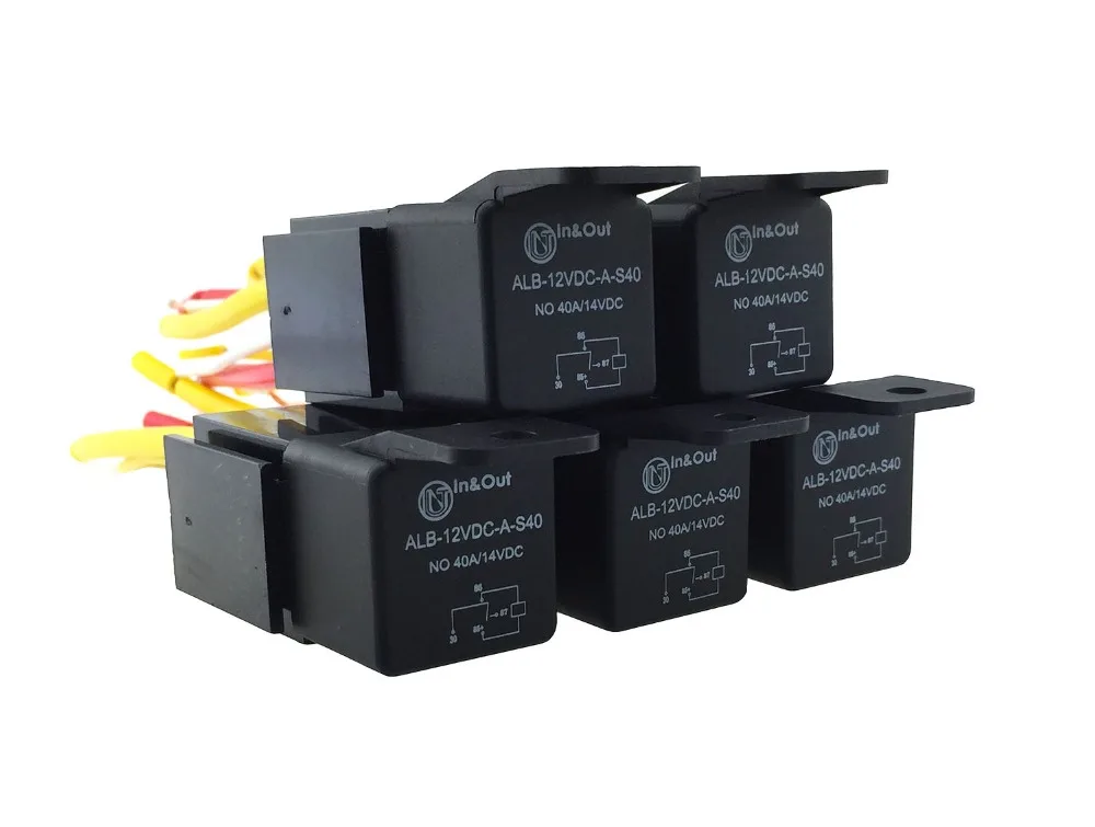 4 контактное автомобильное реле 12 В 40 А с Bosch Style S 5 шт. в упаковке|auto relay|relay harnessrelay 12v