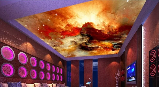 Пользовательские 3D обои акварельные небовые фрески для столовой спальни отеля KTV