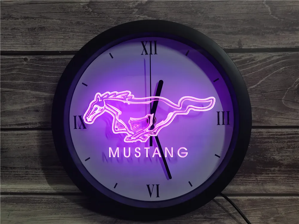 Светодиодные неосветодиодный настенные часы Ford Mustang APP RGB 5050 | Дом и сад