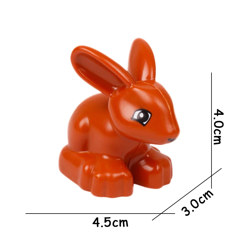 Brown rabbit DW-12 Сельскохозяйственная Серия животных, лошадь страуса, насекомое, большие частицы, модель, строительные блоки, креативные DIY кирпичи, развивающие игрушки для детей, подарок - Цвет: Brown rabbit DW-12
