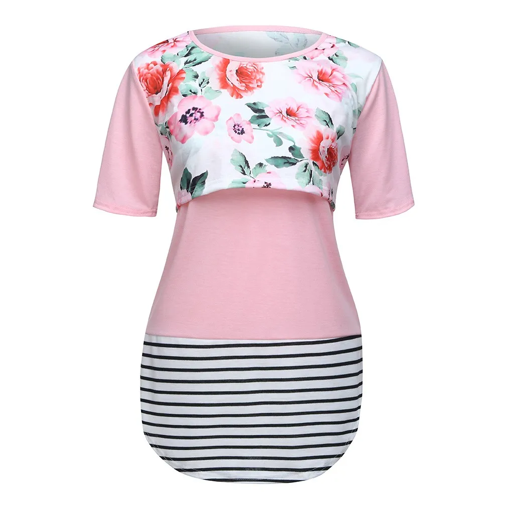  Women Maternity Mom Nursing Baby Floral T-shirt Pregnancy Breastfeeding Tops Ropa Para Embarazada | Мать и ребенок