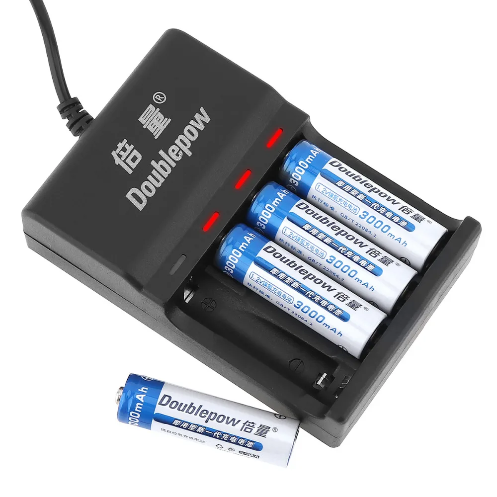 4 шт. двойное зарядное устройство USB 3000 мАч + слота AA AAA Ni MH CD|battery charger|aa rechargeable