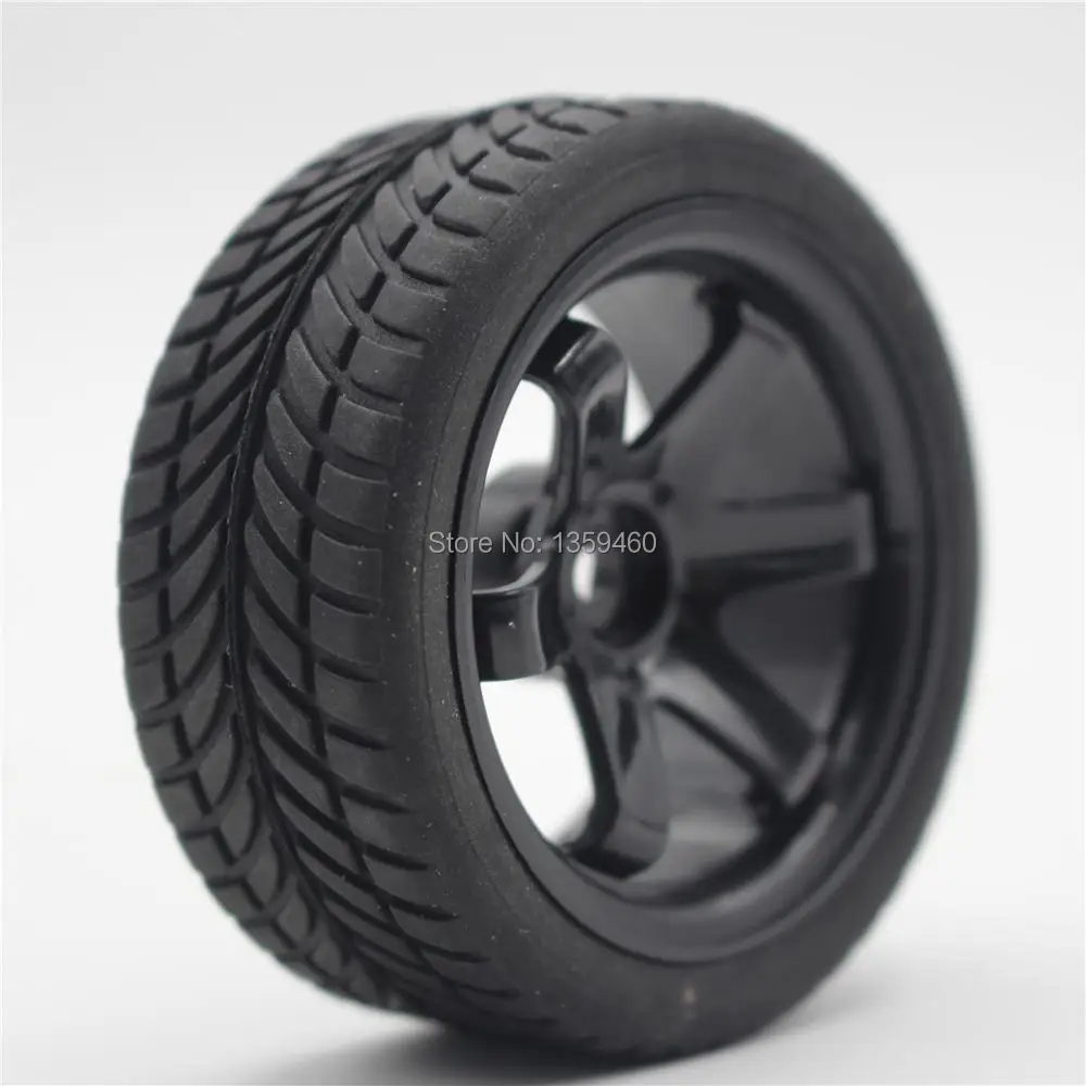 4pcs 1/10 RC Soft Rubber Touring Tire Tyre Wheel Rim W6SNK(Black) 3/6/9mm Offset for 1:10 Car 10005+21012 | Игрушки и хобби