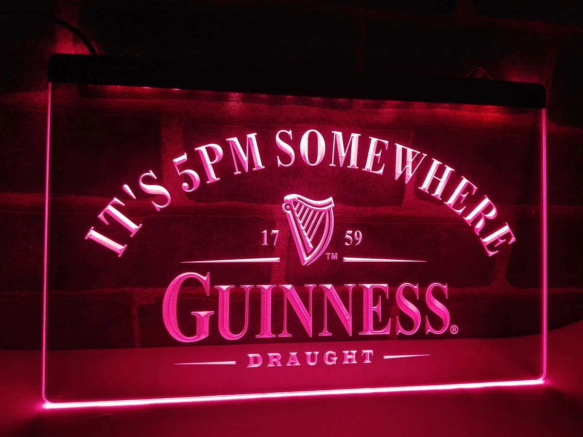 LA091- Guinness это 5 где-то бар светодиодный неоновый светильник знак для домашнего