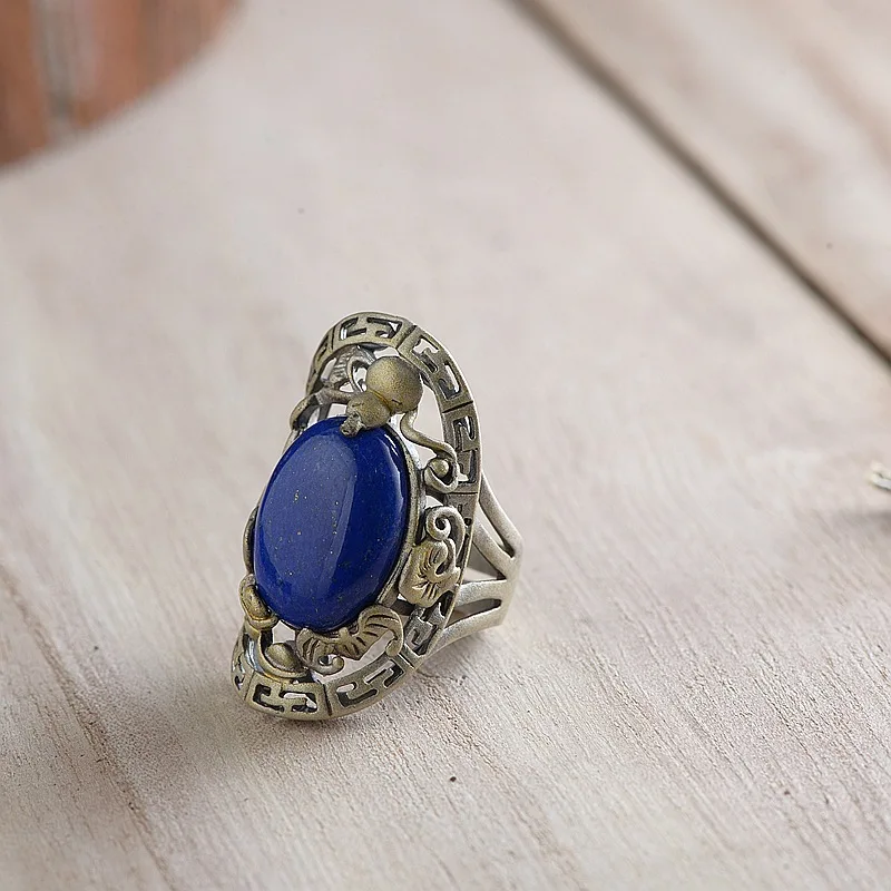 Серебряное кольцо из тайского серебра S925 пробы восстанавливающее старинное