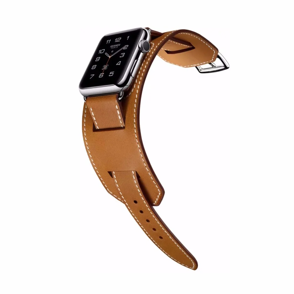OSRUI кожаный ремешок-манжета для apple watch band 42 мм 38 hermes iwatch series 3 2 1 повязки на