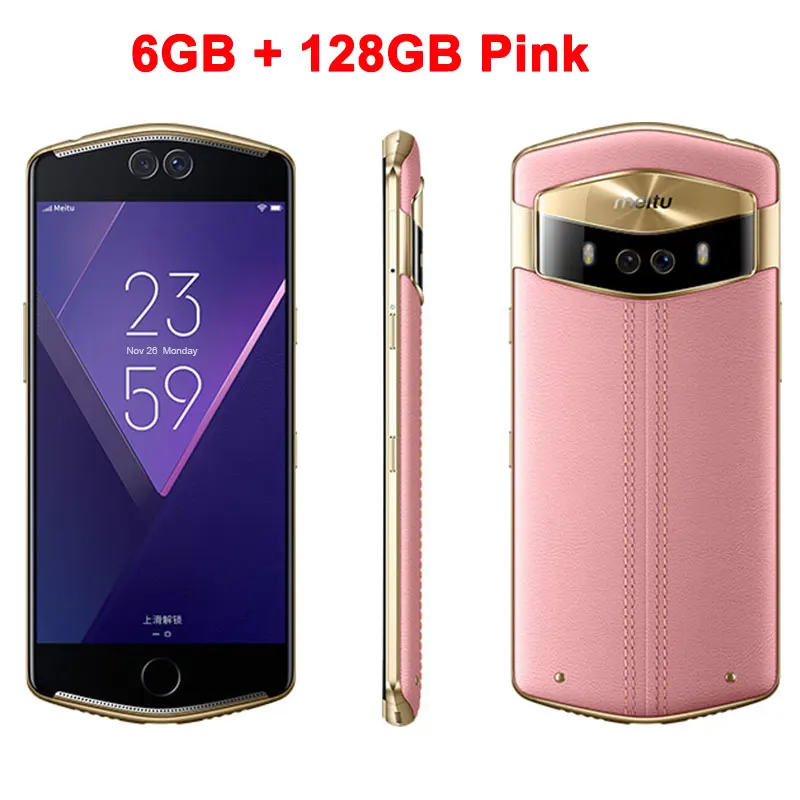 6GB 128GB Pink Мобильный телефон Meitu V6 6 ГБ ОЗУ 128 Гб ПЗУ Дека ядро 5,5 дюймов Двойная фронтальная и задняя камера 12.0MP+ 5.0MP 4G камера телефон - Цвет: 6GB 128GB Pink