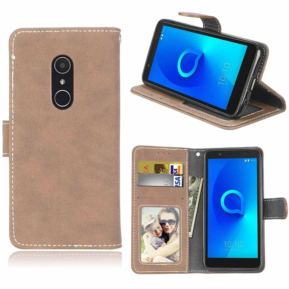Матовый кожаный чехол для Alcatel 1X 5 3 дюйма бампер телефона 1 X 5059D 2018 кошелек с