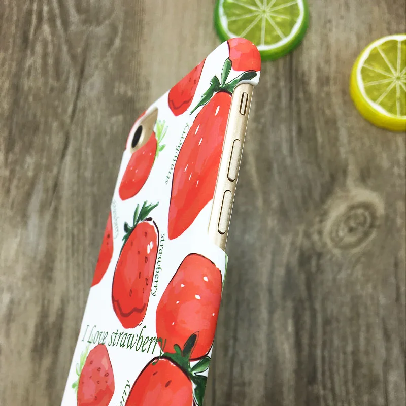 Новые Плоды Клубники Case Для iphone 7 6 S Плюс Мода Жесткий PC Phone Случаи Мультфильм