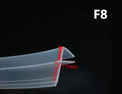 F8mm x 2Meters 2 м/лот Расширенный F/h форма из силиконовой резины душевая дверь стеклянное уплотнение для окна прокладка уплотнитель для 6/8/10/12 мм стекло - Цвет: F8mm x 2Meters
