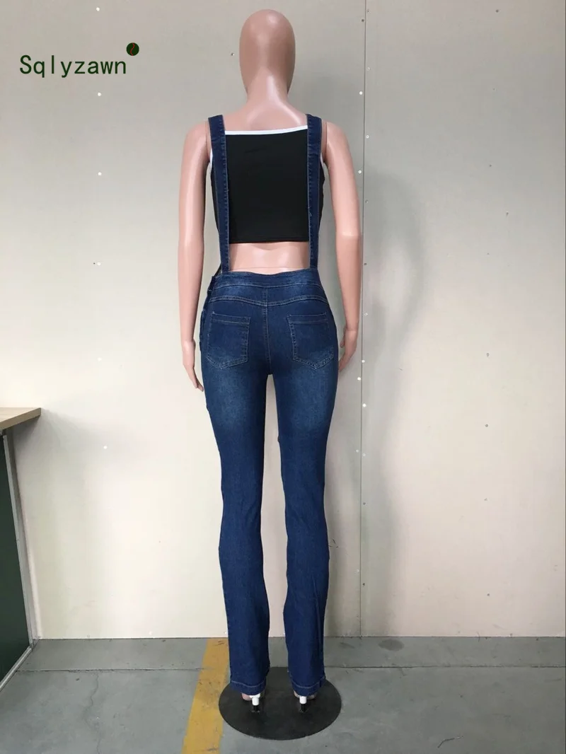 

New Arrival Sleeveless Jumpsuit Jeans Sexy Bodysuit Women Denim Overalls Rompers Girls Straight Hole Pants Jean Lady Streetwear