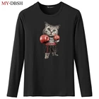Футболка мужская с милым 3d-котом, забавные боксеры, дизайнерская футболка с котом, модная крутая футболка с хипстерским принтом, Летние повседневные хлопковые топы