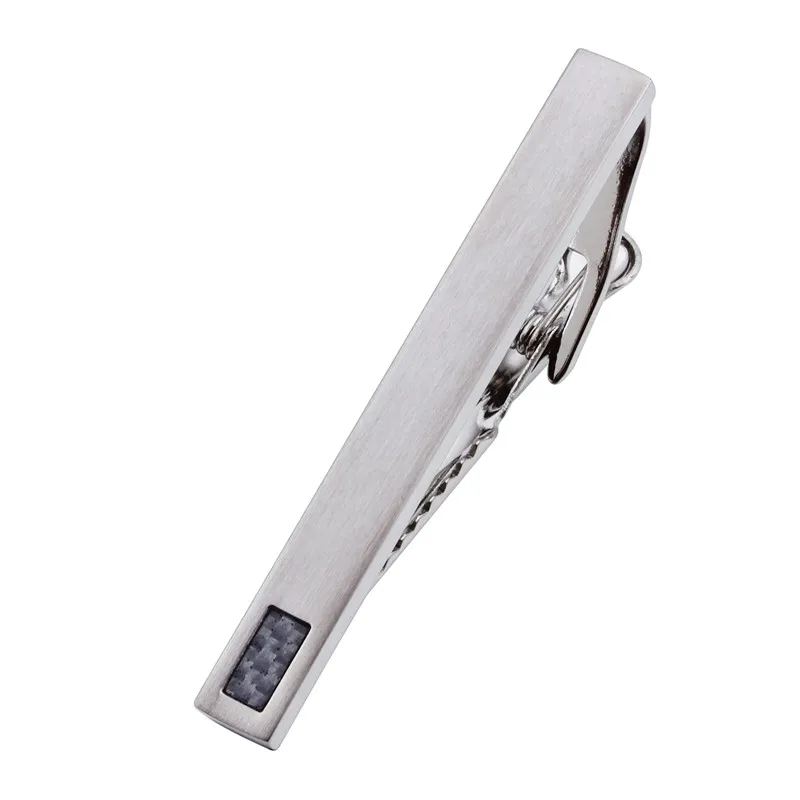 

Hot Sale Matte with Carbon Fiber Tie Clip Formal Tie Pin Bar for men with Box High Quality