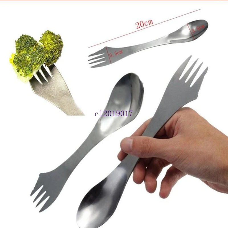 Вилка ложка spork 3 в 1 столовая посуда из нержавеющей стали столовые приборы комбо