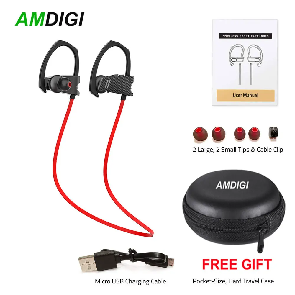 AMDIGI Q9 водонепроницаемые Bluetooth наушники IPX7 Спортивные Беспроводные вкладыши с