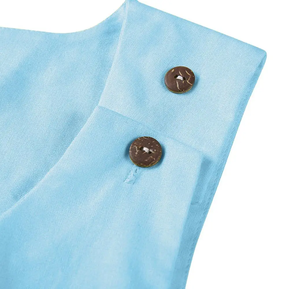 Круглый вырез горловины женское летнее Цельнокройное платье без рукавов