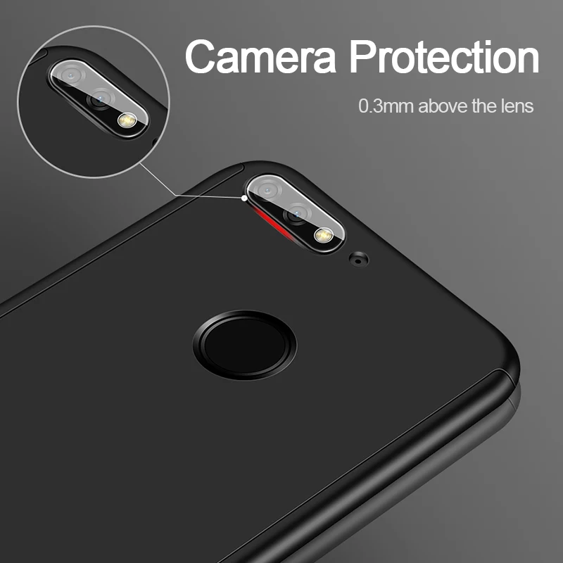 360 Degree Full Cover Case For huawei y7 y6 prime y5 2018 Cases With Glass p8 p9 lite 2017 p40lite p30 p20 Phone | Мобильные