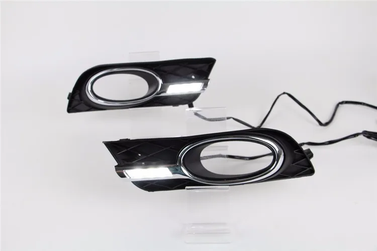 Автомобиль Габаритные огни Наборы для Honda Civic СИД DRL 2011- Civic 9th 9th светодиодный фонарь крышка Рамки с белый свет