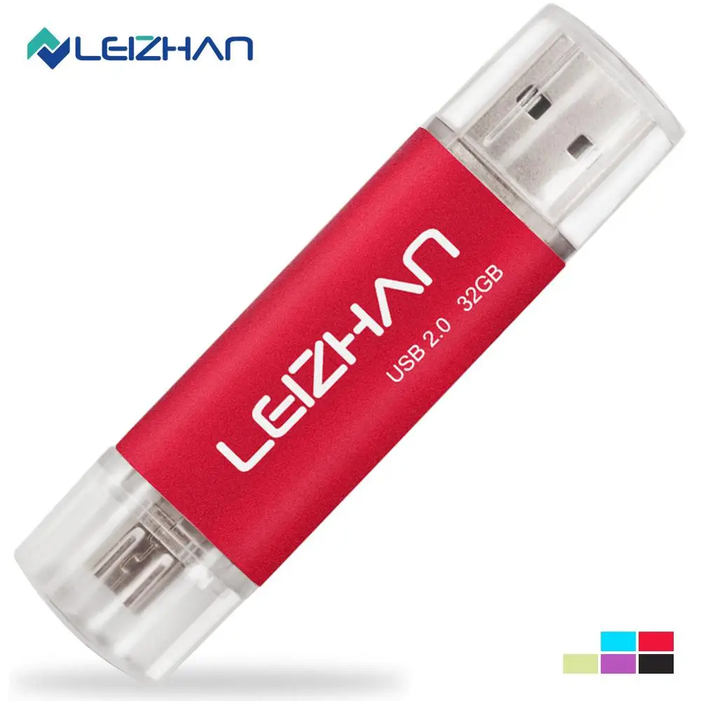 Micro-USB 2.0-Red LEIZHAN 128 ГБ с поддержкой технологии OTG USB флэш-накопитель Micro Рамочка для фотографии для samsung Galaxy S7, S6, S5, S4 переносной usb-накопитель, объемом памяти 64 Гб флэш-накопитель 32 Гб оперативной памяти, 16 Гб встроенной памяти, 8 ГБ 4 ГБ - Цвет: Micro-USB 2.0-Red