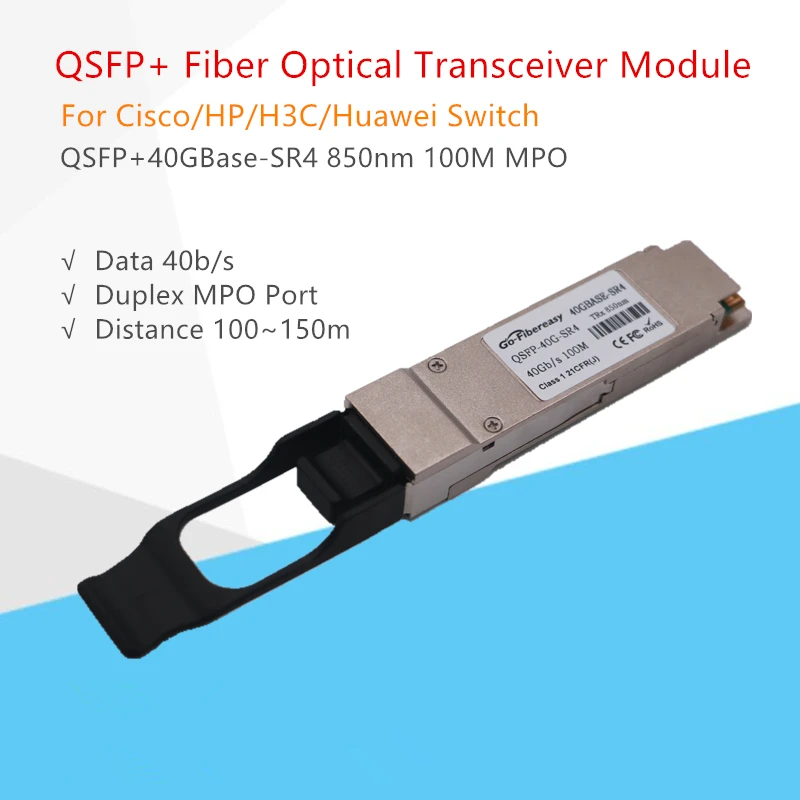 QSFP+40Gbps Fiber Optic Module Multimode SR4-850nm 100M with MTP/MPO type QSFP+ Transceiver For Cisco/Mikrotik QSFPModule | Мобильные