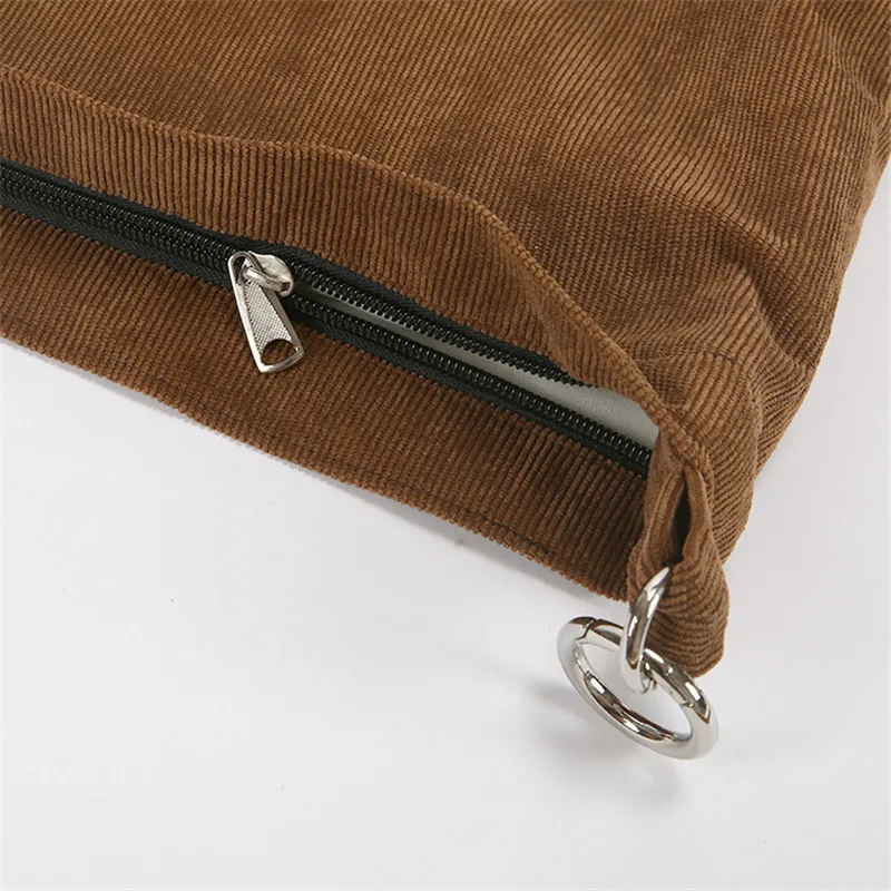 Утолщенная Вельветовая тканевая женская сумка на одно плечо с косой тесьмой