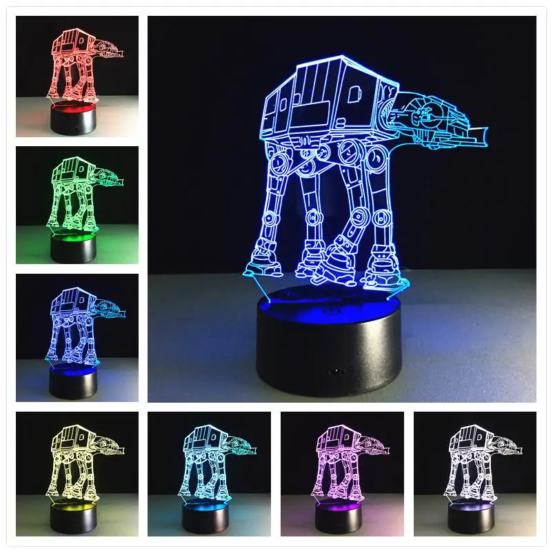 3d настольная лампа, визуальная 3d лампа для детей, R2-d2, сенсорный Usb Настольный светильник, кроме лампе, детский ночной Светильник для сна - Цвет абажура: F