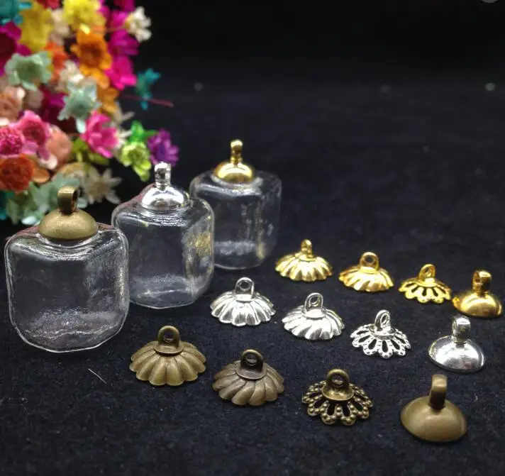 

20 шт./лот 13*13 мм, подвески в виде металлической крышки, кубики льда, стеклянные пузыри в маленькой коробке, стеклянный шар