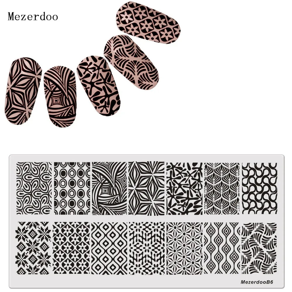 Пластина трава листья дизайн ногтей штамповка DIY Изображение Konad Nail Art маникюрные