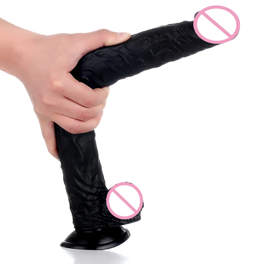 39cm Super Long Realistic Dildo With Suction Cup Artificial Penis Dick Big Black Dildos For Women Adult Sex Toys Woman |