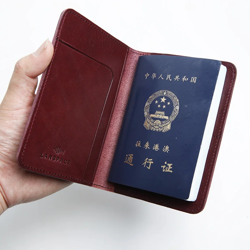 Кожаный мужской чехол для паспорта LANSPACE ручная работа кошельки держатели