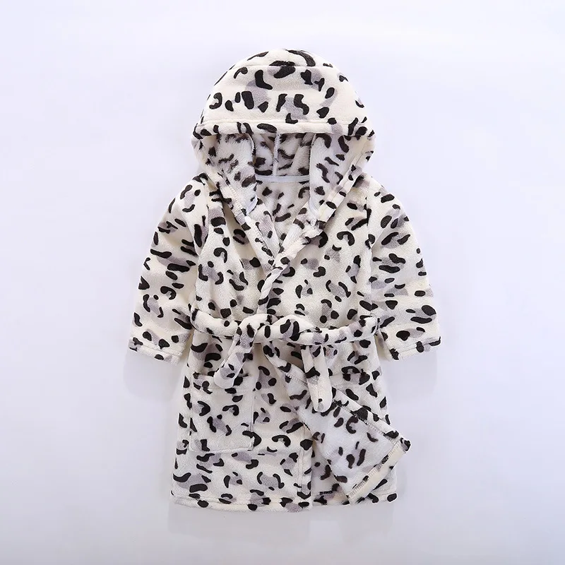 Зимний новый милый банный халат для девочек теплая Фланелевая пижама с рисунком