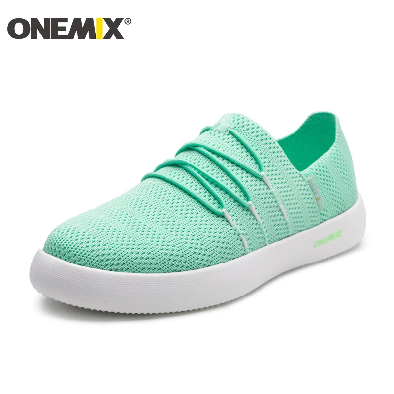 ONEMIX Women Sneakers Shoes Fashion Breathable Walking Mesh Slip On Female Flat Soft Pink Footwear Vulcanize | Спорт и развлечения