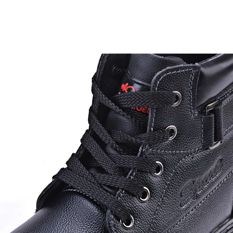 Ботильоны мужские из бычьей кожи повседневные ботинки со стальным носком