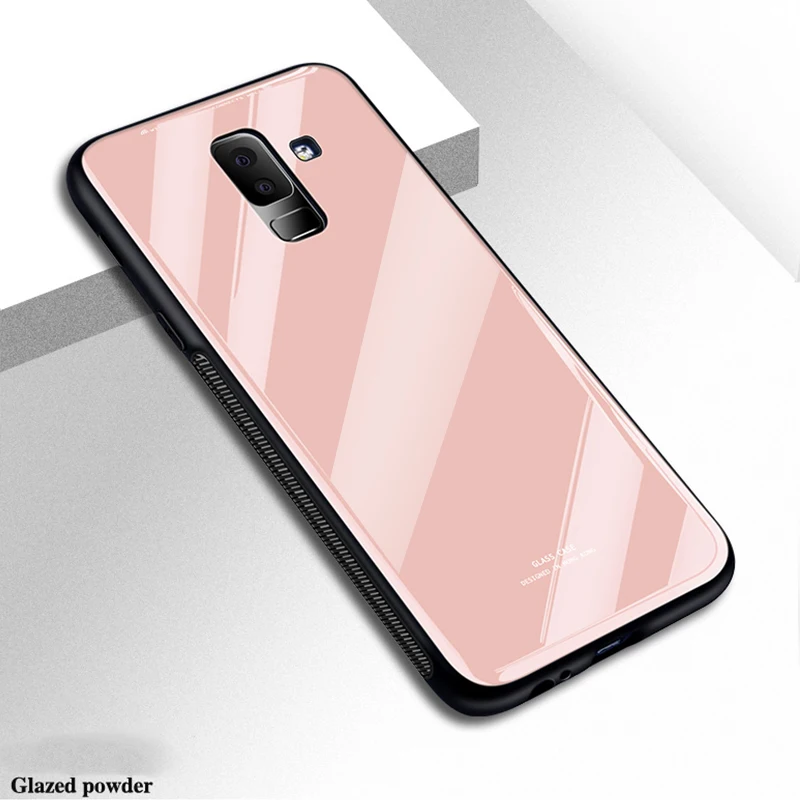 Pink Чехол из закаленного стекла для samsung Galaxy S9 S8 Plus Note 9 8 S7 Edge J5 J7 J2 Prime J3 Pro J5 J7 роскошный силиконовый бампер - Цвет: Pink