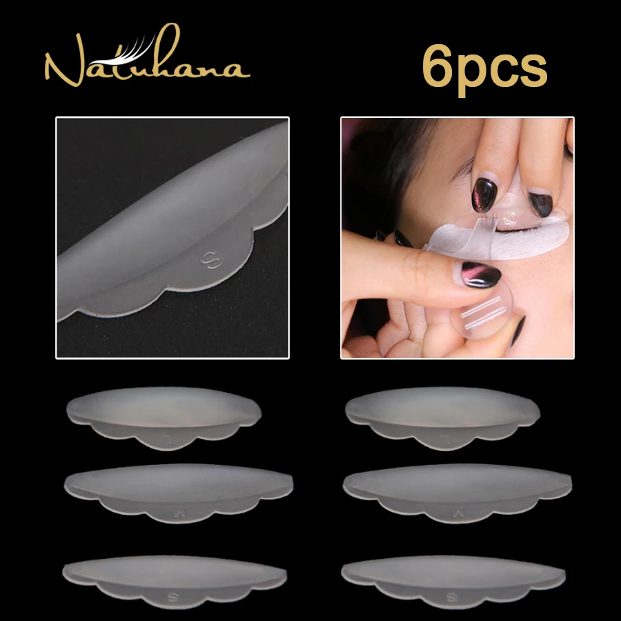 NATUHANA 6 шт. рециркуляция ресниц бигуди коклюшки s m l Лифт силиконовая ресница для