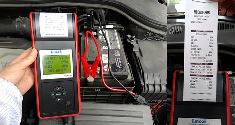 Новое поступление Micro 568 12V автоматический автомобильный рычаг управления, Батарея тестер MICRO-568 с принтером диагностический Батарея CCA диагностический AutoTool печати