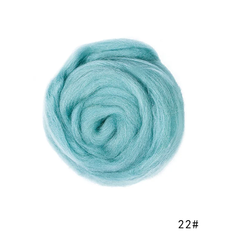 22 50g LMDZ 1 шт. 50 г синяя игла для валяния шерсть Натуральная Коллекция мягкое шерстяное волокно для животных швейные проекты кукла рукоделие валяние - Цвет: 22 50g