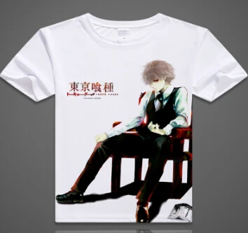 Горячий Токийский Гуль Kirishima Ayato Косплей Костюм Kaneki Ken футболка | Мужская одежда