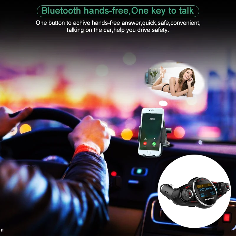 ACCNIC Power ON OFF Bluetooth 4 0 FM передатчик модулятор громкой связи автомобильный комплект TF