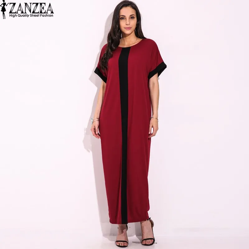 Vestido 2019 ZANZEA для женщин Повседневное летние более размеры d Плюс сращивания панель