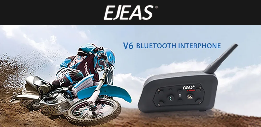 Ejeas 2 шт. 1200 м V6 Pro BT переговорные Мотоцикл bluetooth гарнитура Беспроводной переговорное устройство BT Мульти домофон+ 2 шт. металлический зажим для подарка