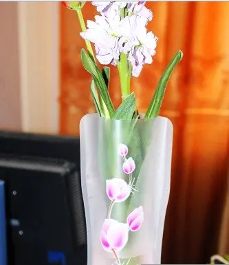 PVC Plastic Vase for Flowers Home Decor New Product foldable vases | Дом и сад