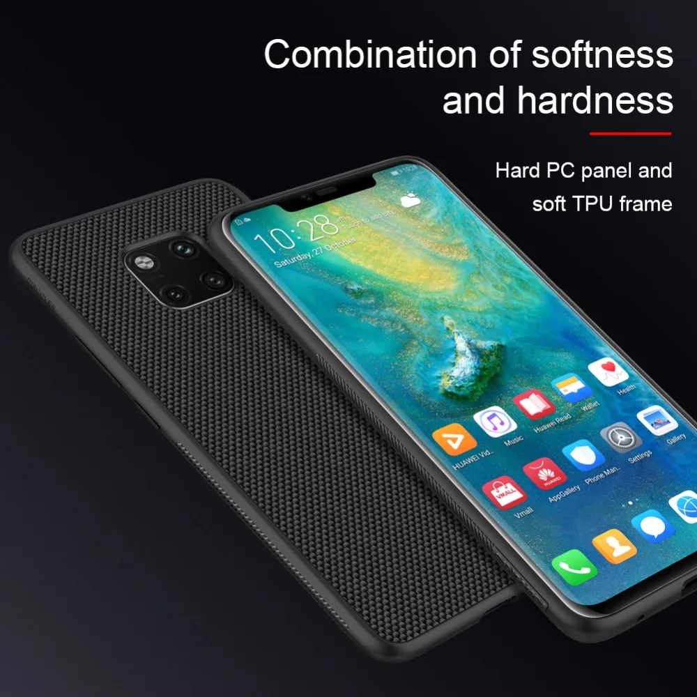 Huawei mate 20 Pro чехол NILLKIN текстурированный Жесткий PC+ мягкий, роскошный, из ТПУ Жесткий PC пластиковый Полный чехол для телефона чехол s для huawei mate 20