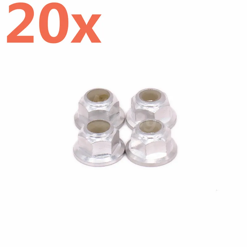 20 Pieces RC Cars Upgrade Aluminum Alloy Wheel Lock Nut M4 4MM 1747 For Rc Hobby Car 1/16 Scale Models Traxxas Slash | Игрушки и хобби