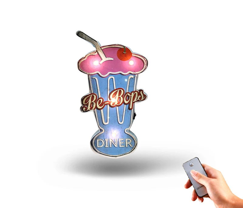 Remote control Be-Bops DINER светодиодный неоновый металлический знак бар магазин домашний винтажный Декор декоративная железная настенная живопись Рождественские Рекламные Знаки L001 - Цвет: Remote control