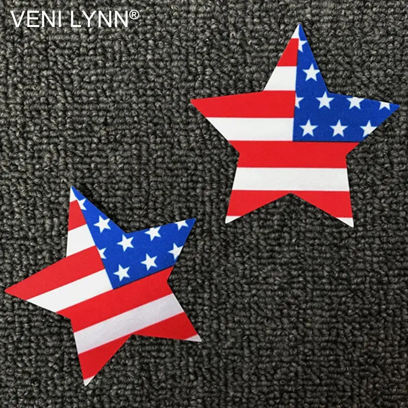 VENI LYNN 1 пара в форме звезды Одноразовые Соски для влюбленных американский флаг