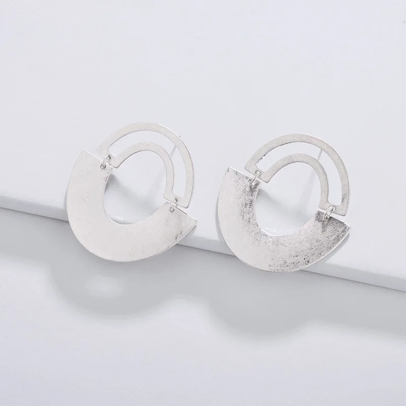 Fashion Jewelry Horseshoe Shape Worn Gold Plating Big Metal Statement Earrings Girls Female Women | Украшения и аксессуары