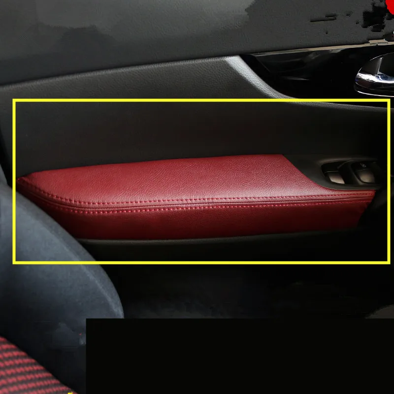 Микрофибра кожа Внутренняя дверь панель подлокотник Крышка для Nissan Qashqai 2016 2017 2018